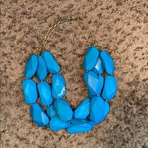 Turquoise blue chunky bead necklace